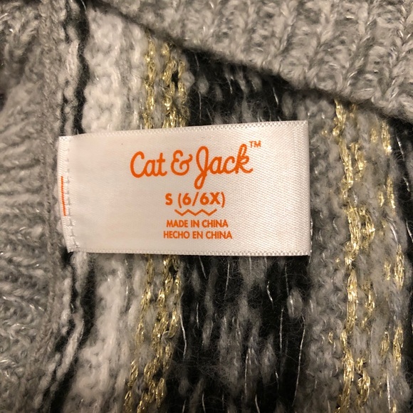 Cat & Jack Gold/Black/Gray/White Sweater - Picture 4 of 4
